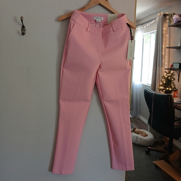 Rachel Zoe Pink Trousers, High-rise, Slim Leg, Barbie Pink, Sz 2, Stretch - Picture 7 of 10